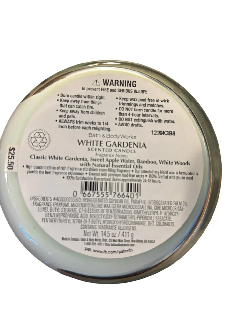 Bath & Body Works 3-Wick Scented Candle - White Gardenia